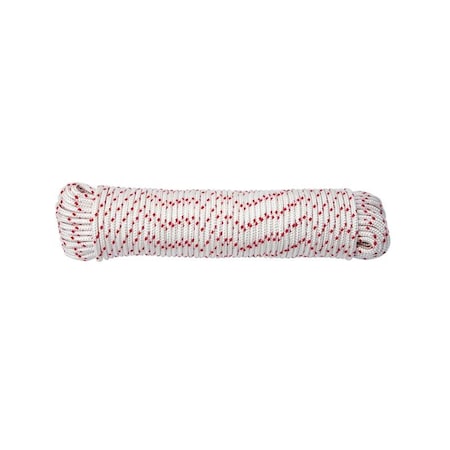 Koch Industries Koch Industries 1/4 in. D X 50 ft. L Red/White Diamond Braided Polyester Rope 5240825